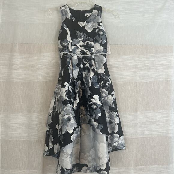 NEW Speechless Kid Black & White Floral Dress Girls 14 Hi-Lo Formal Wedding - Picture 1 of 11
